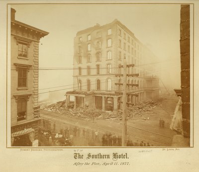 View of the Southern Hotel at Fourth and Walnut Streets after the Fire on 11 April 1877 by Robert Benecke